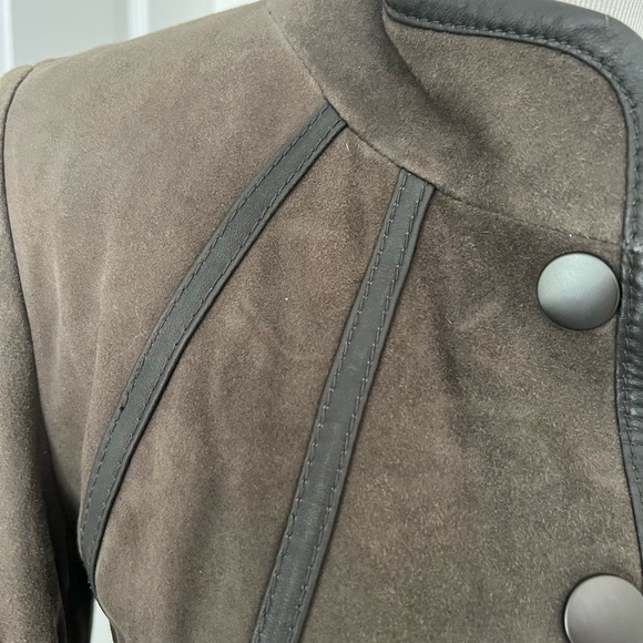 Suede Jacket with Leather Detailing - Picture 4 of 10